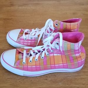 Converse All Star Sneakers High Top Plaid Print